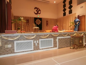 The stage is set for the Hindu wedding ceremony