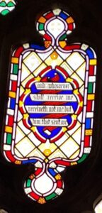 Bible quote in Gloucester cloister window